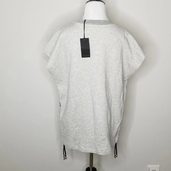 NWT Black Orchid Gray Sleeveless Lace Up Detail Sweatshirt S - Picture 4 of 6